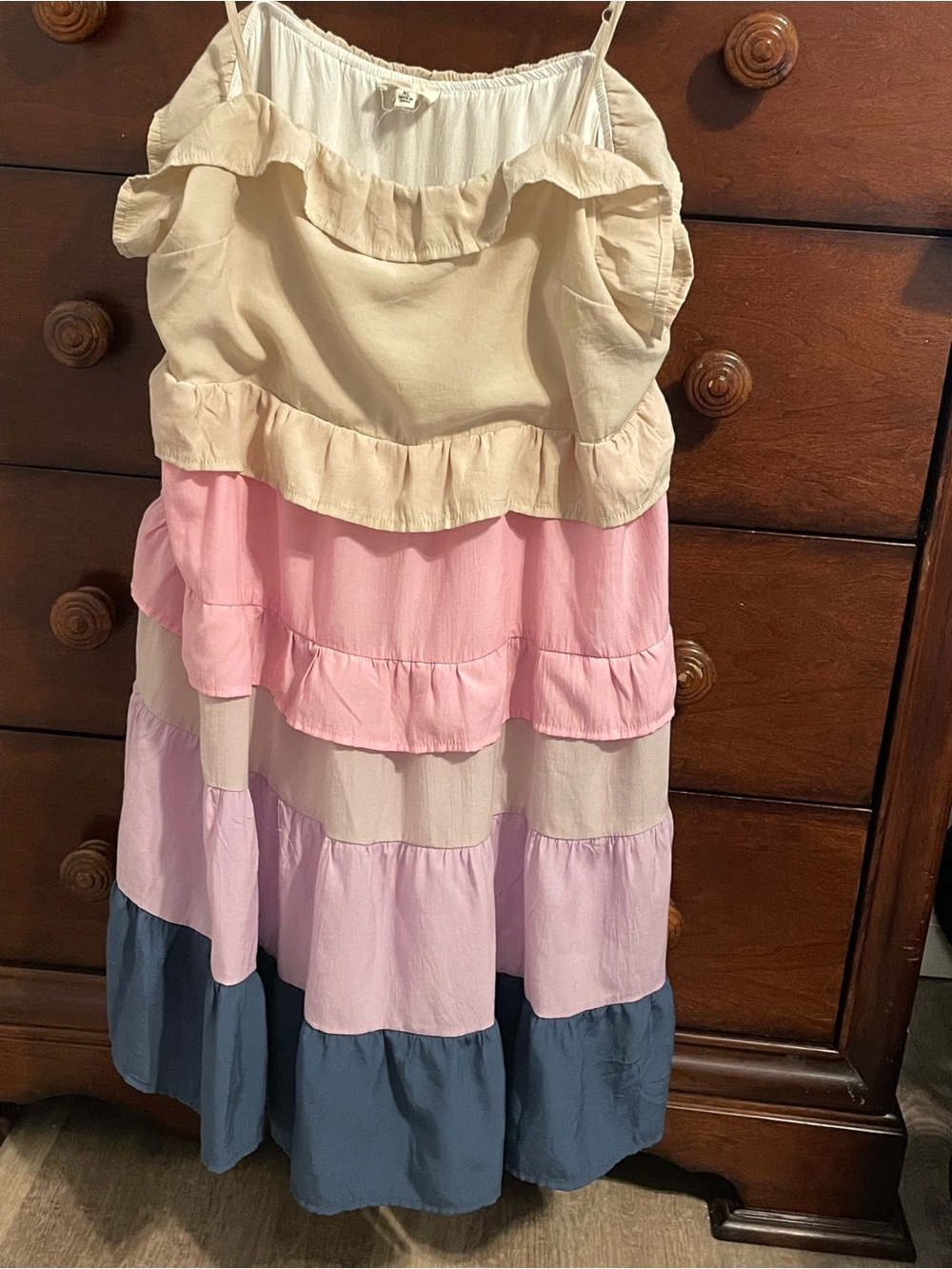 Bibi xl strap ruffle mini dress pink lilac tan boho lined flirty fun easy